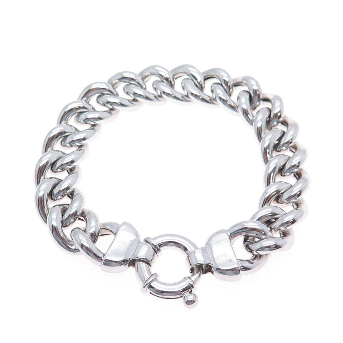 MILOR 925 Sterling Silver Vintage Italy Curb Link Bracelet 7"