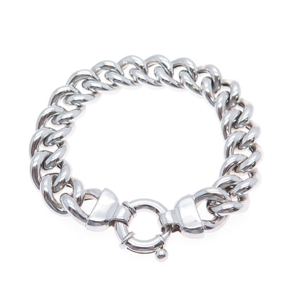 MILOR 925 Sterling Silver Vintage Italy Curb Link Bracelet 7"