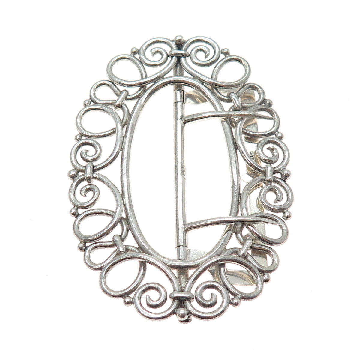 THOMAS F. BROGAN CO. 925 Sterling Silver Antique Art Deco Spiral Belt Buckle