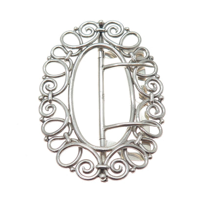 THOMAS F. BROGAN CO. 925 Sterling Silver Antique Art Deco Spiral Belt Buckle
