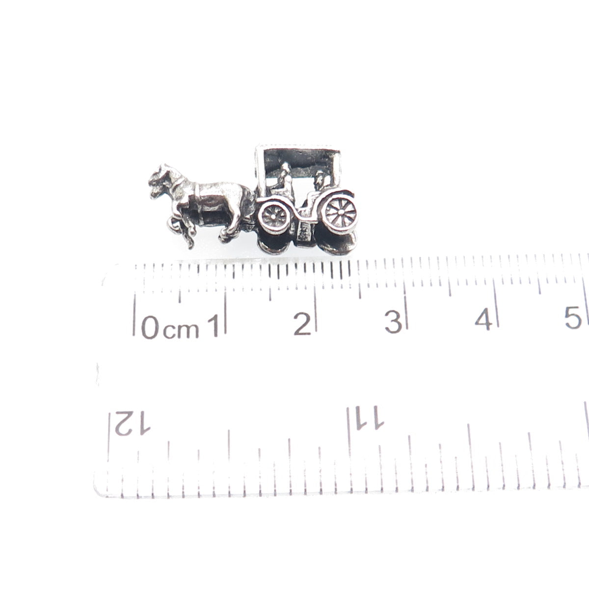 MAISELS INDIAN TRADING 925 Sterling Silver Vintage Carriage 3D Charm Pendant