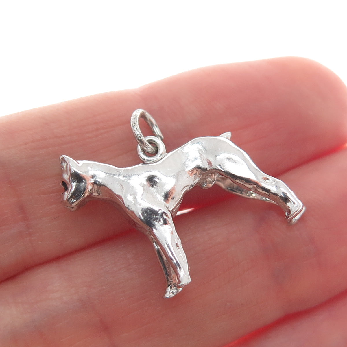 925 Sterling Silver Vintage Boxer Dog Minimalist Charm Pendant