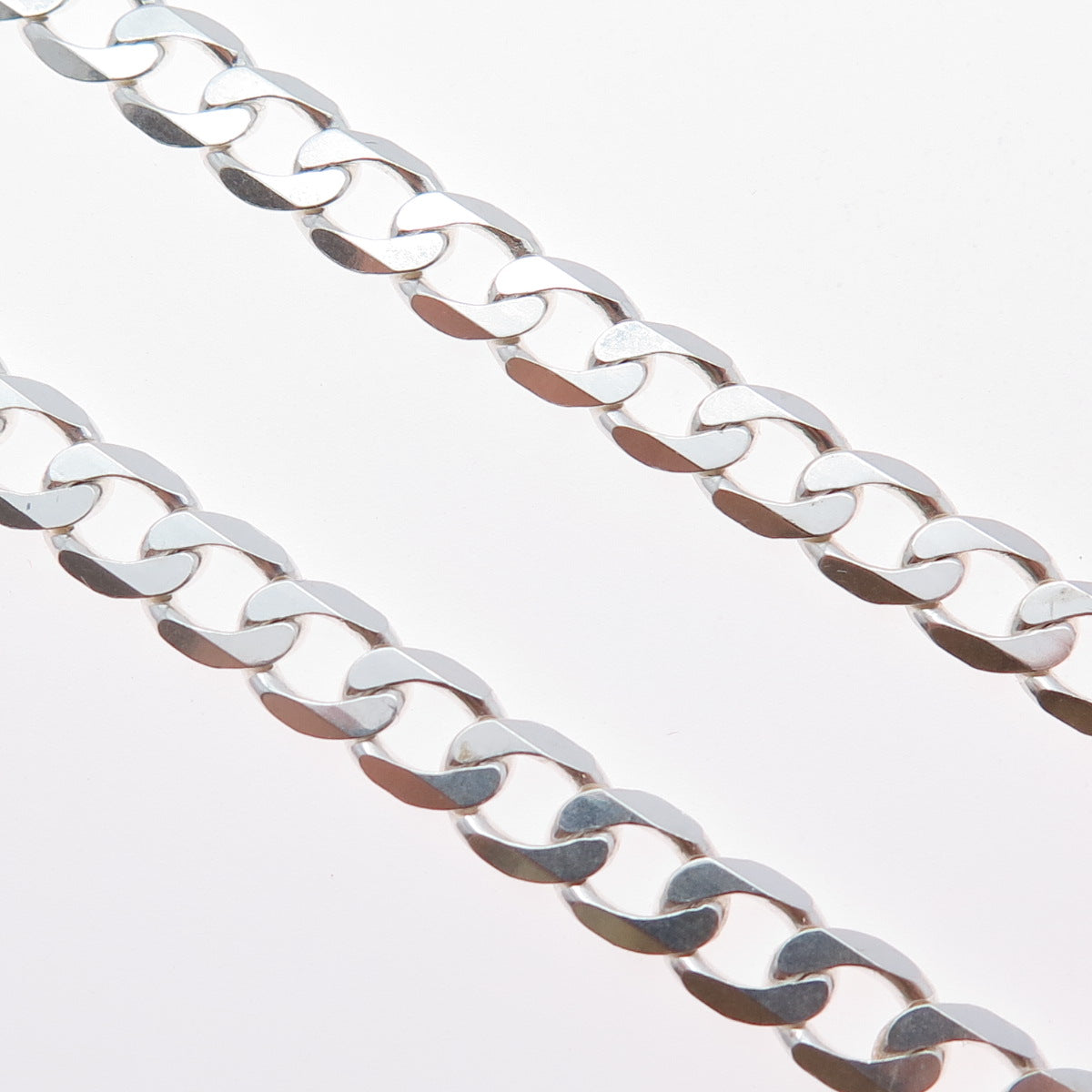 925 Sterling Silver Vintage Italy Curb Chain Necklace 24"