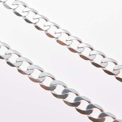 925 Sterling Silver Vintage Italy Curb Chain Necklace 24"