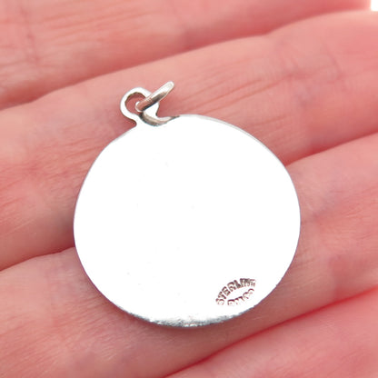 BREADNER CO 925 Sterling Silver Vintage Enamel Motorcycler Bermuda Charm Pendant