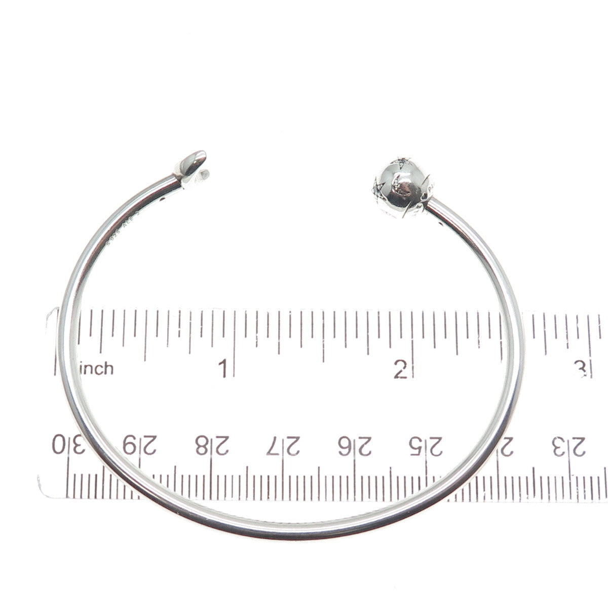 PANDORA Sterling Silver Crescent & Star Screw-Off Ball Adjustable Bracelet 6.75"