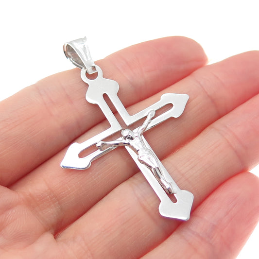 925 Sterling Silver Italy Crucifix Cross Religious Charm Pendant