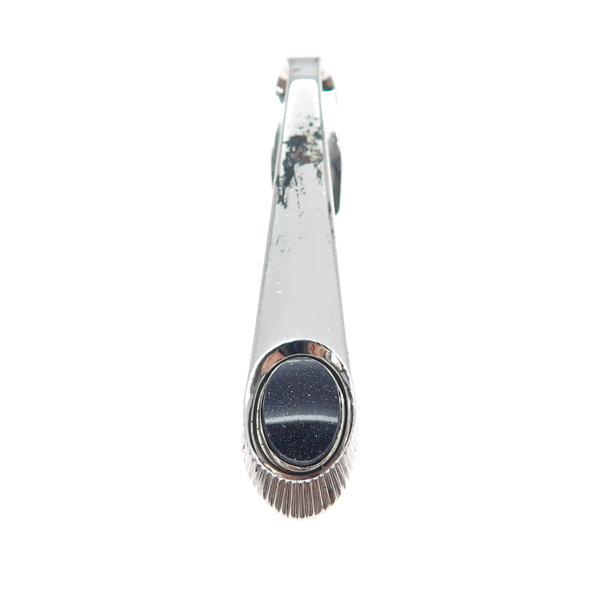 SPEIDEL 925 Sterling Silver Vintage Real Blue Goldstone Tie Clip