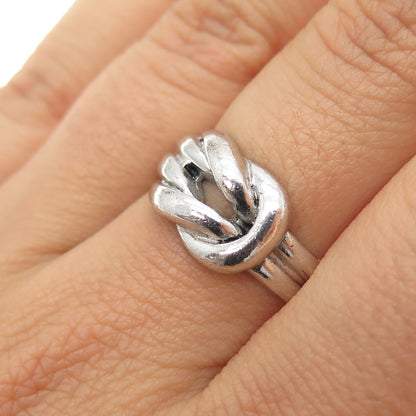 CHAPAL ZENRAY 925 Sterling Silver Vintage Love Mariner Knot Oxidized Ring Size 8