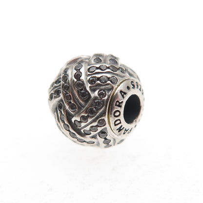 Pandora 925 Sterling Silver C Z Essence Friendship Slide Bead Charm
