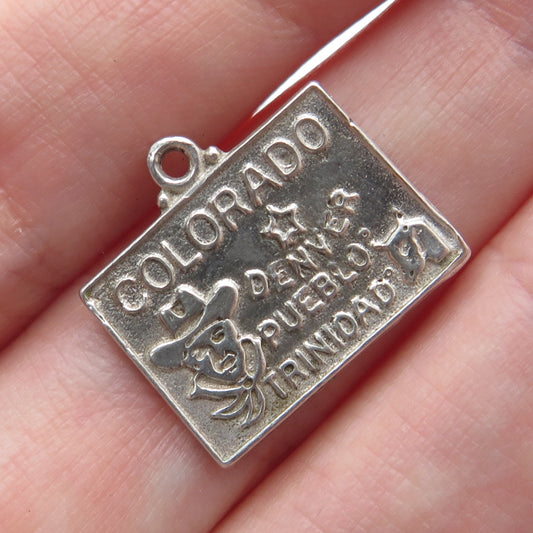 BELL TRADING POST 925 Sterling Silver Vintage Colorado Minimalist Charm Pendant