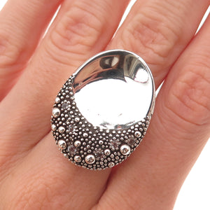 Michael Dawkins 925 Sterling Silver Real White Topaz Starry Night Ring Size 6.5