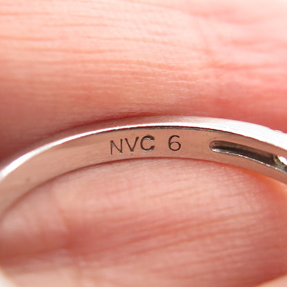 925 Sterling Silver Round-Cut C Z Band Ring Size 6