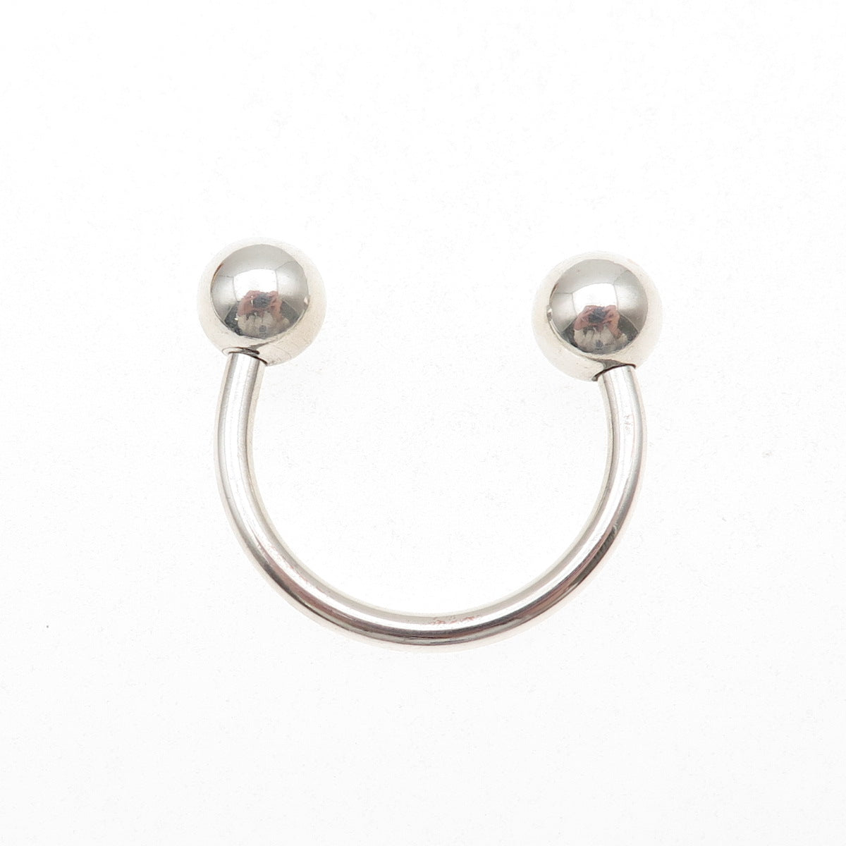 925 Sterling Silver Vintage Screw Ball Key Ring