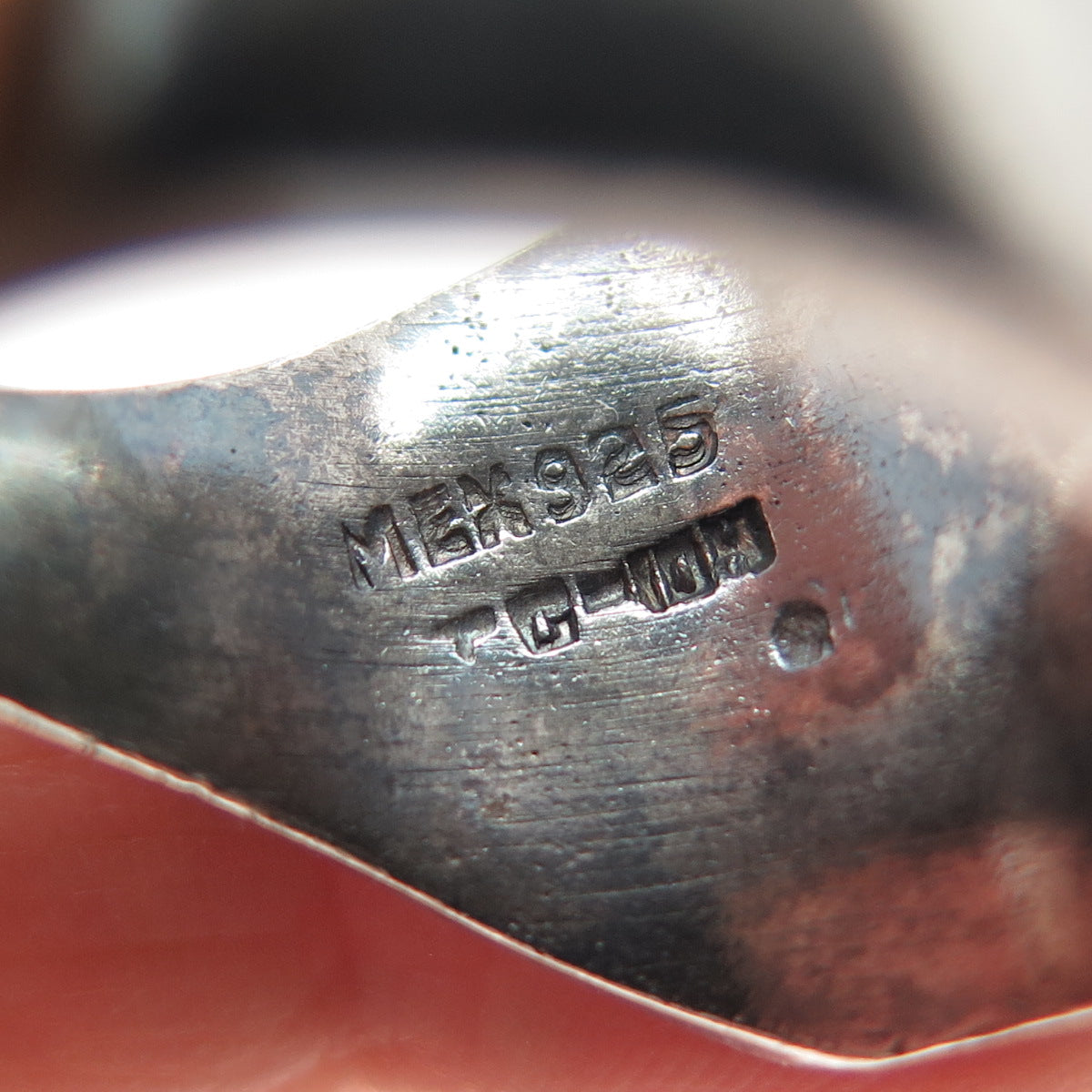 925 Sterling Silver Vintage Mexico Real Turquoise & Black Onyx Ring Size 10.25