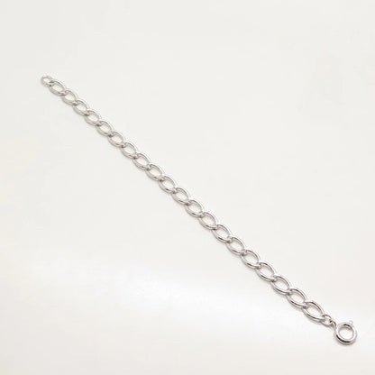 925 Sterling Silver Vintage Cable Link Bracelet 7.25"