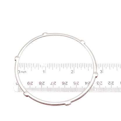 Jane Seymour 925 Sterling Silver Real Diamond Stackable Bangle Bracelet 8.25"