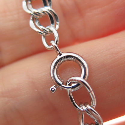 925 Sterling Silver Vintage Bismark Link Bracelet 7"