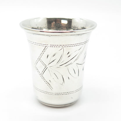 84 Silver Antique Russian Empire Etched Shot Cup