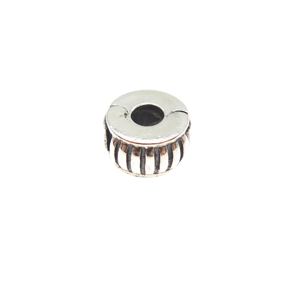CHAMILIA 925 Sterling Silver Ribbed Clip Lock Charm