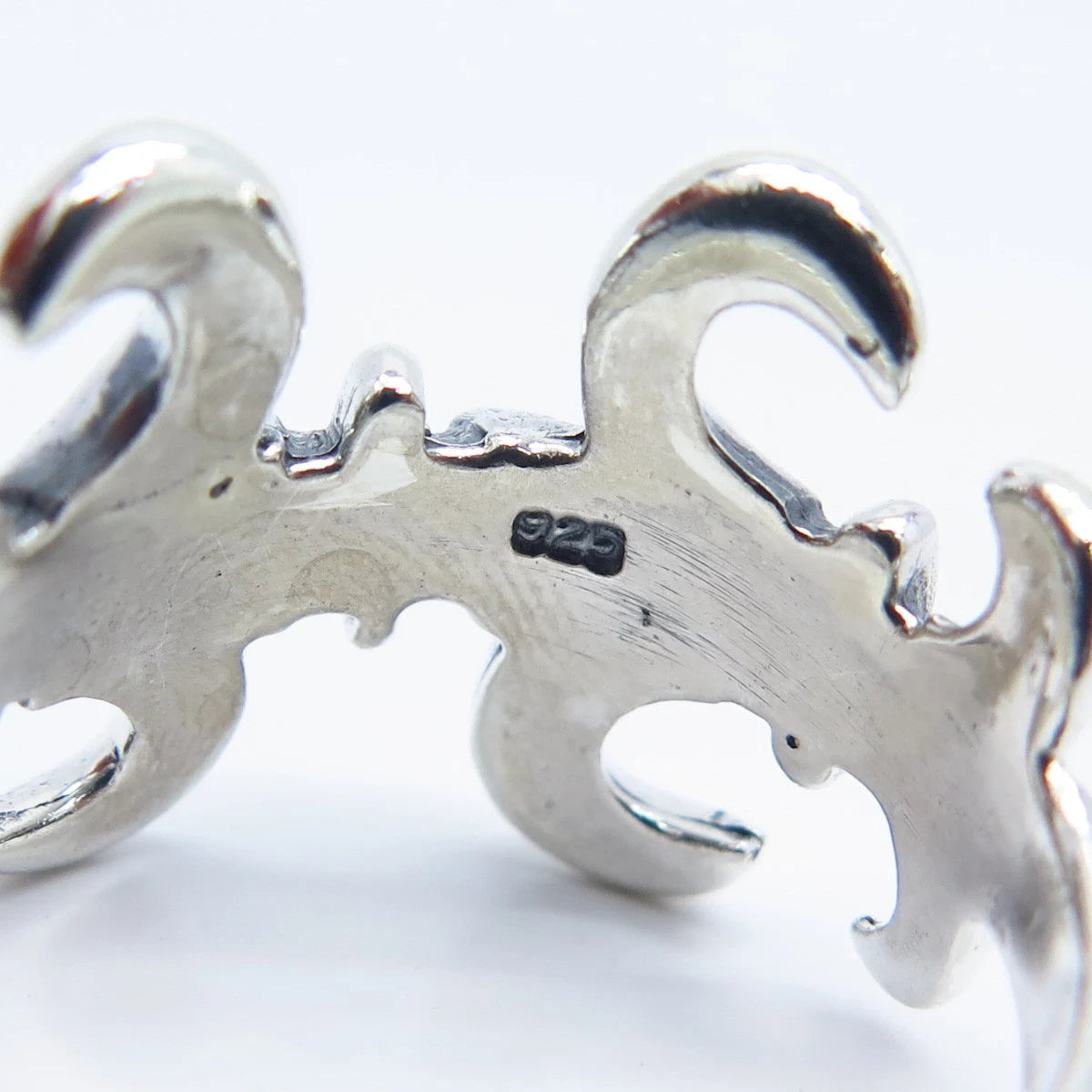 925 Sterling Silver Vintage Fleur-De-Lis Ring Size 11.25