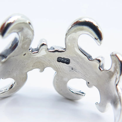 925 Sterling Silver Vintage Fleur-De-Lis Ring Size 11.25