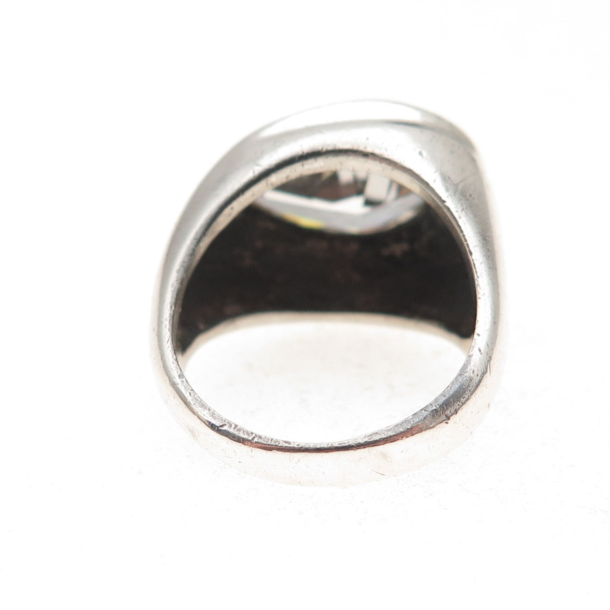 Joseph Esposito 925 Sterling Silver Vintage C Z Modernist Teardrop Ring Size 7