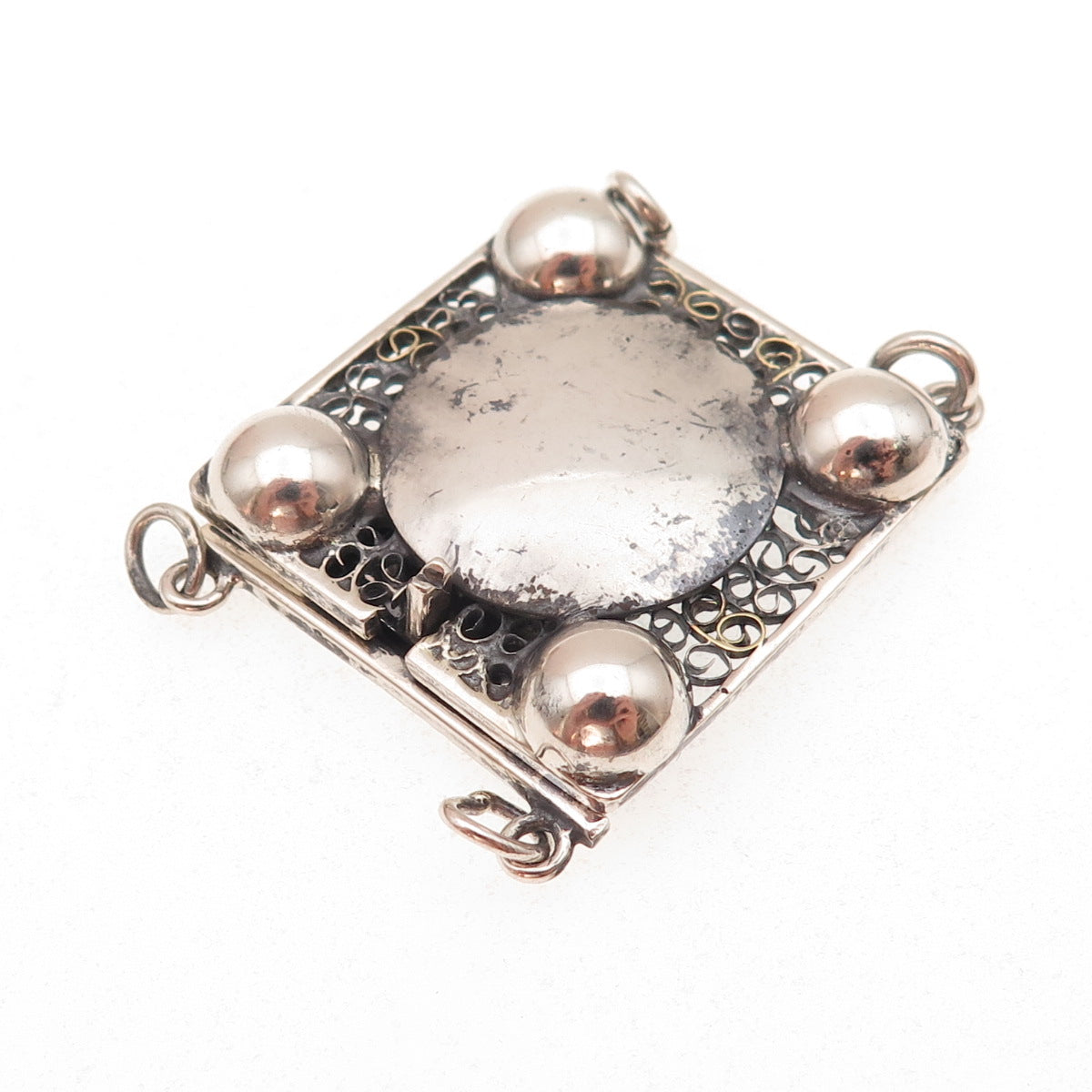 800 Silver Antique Art Deco Germany Bracelet / Necklace Handarbeit Box Lock