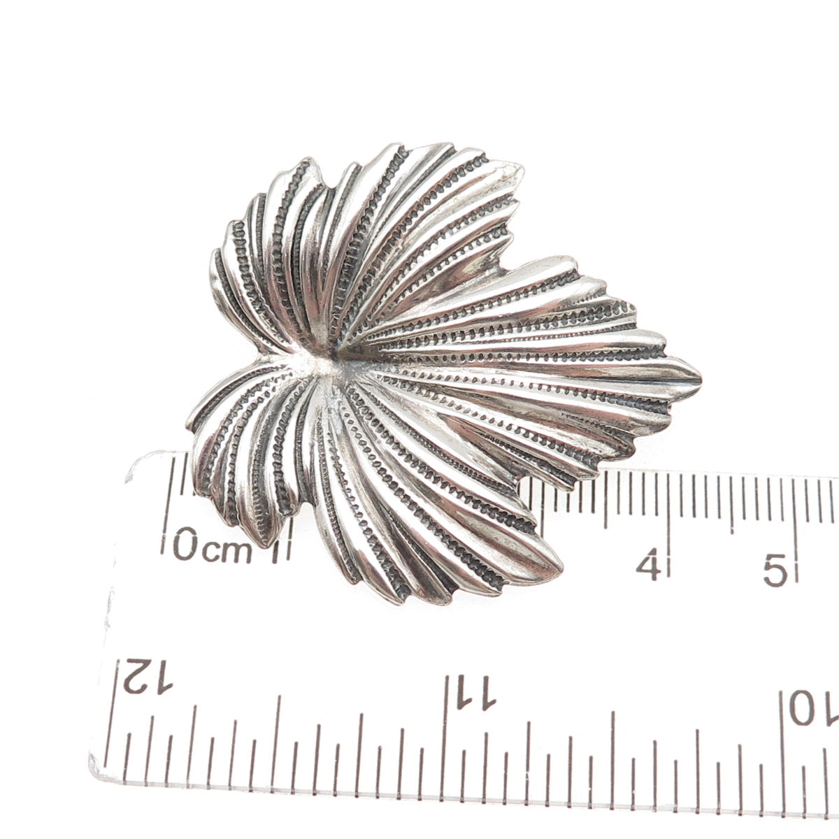 JewelArt 925 Sterling Silver Vintage Floral Leaf Oxidized Pin Brooch