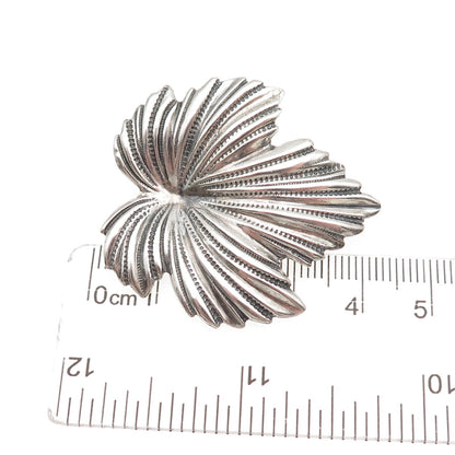 JewelArt 925 Sterling Silver Vintage Floral Leaf Oxidized Pin Brooch