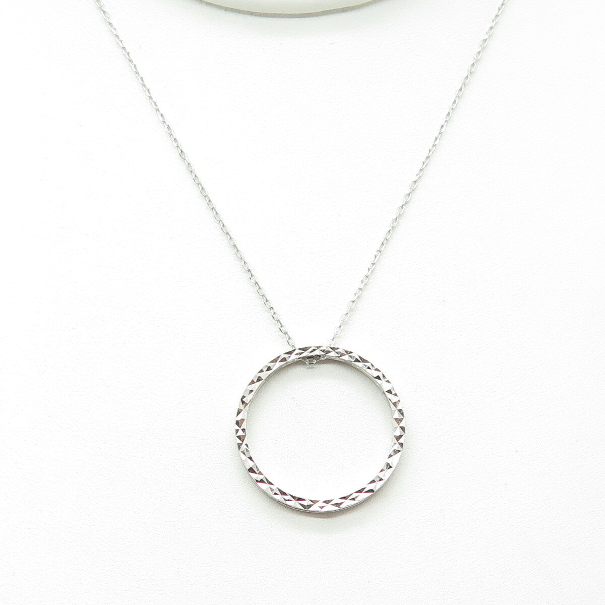 925 Sterling Silver Circle of Life Cable Chain Necklace 18"