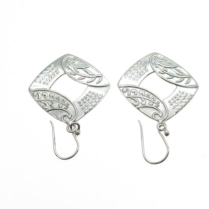 NINOS CHAMMO 925 Sterling Silver Vintage Mexico Modernist Dangle Earrings