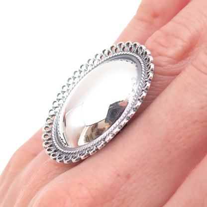 Beau Sterling Silver Antique Art Deco Filigree Oxidized Adjustable Ring Size 6