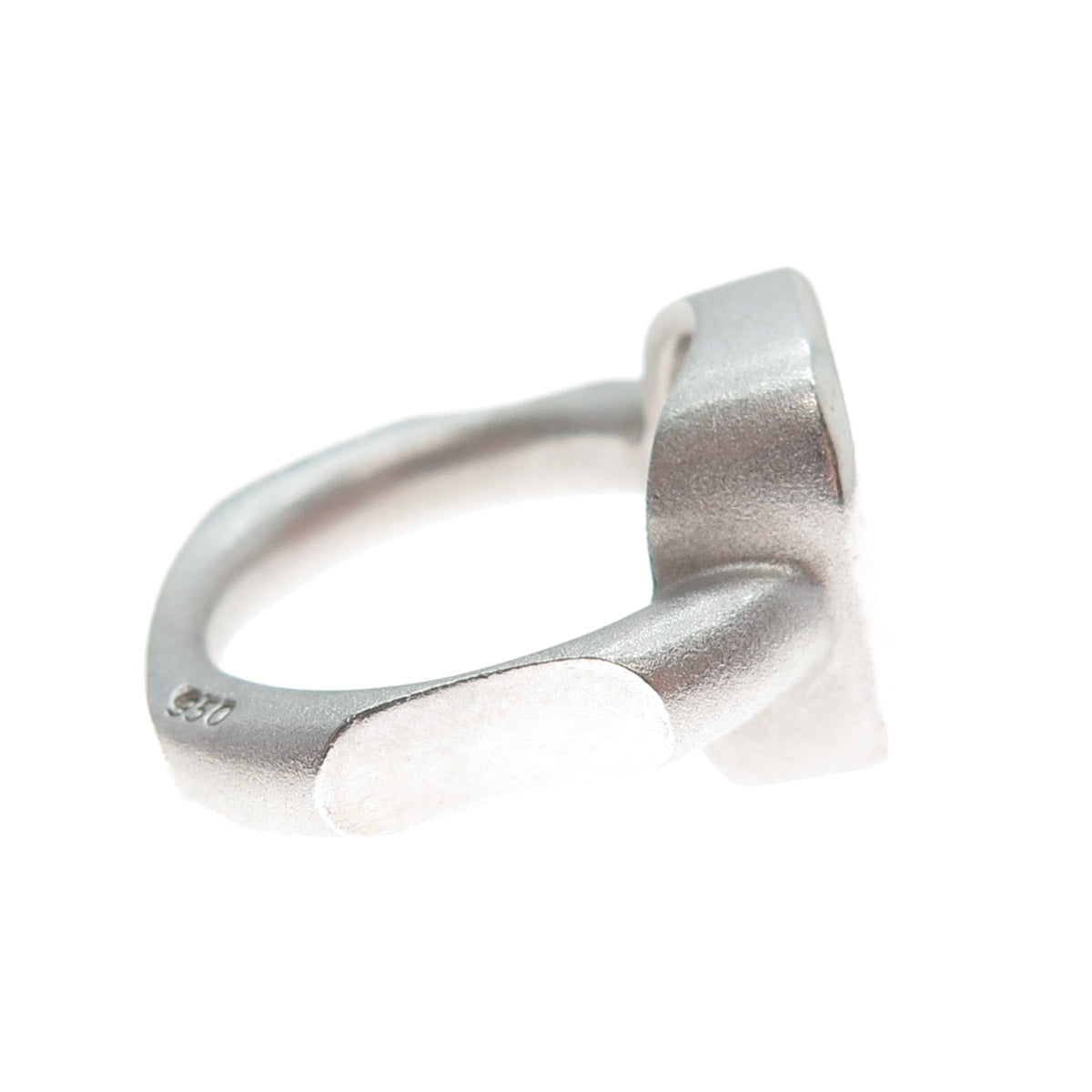 GLAVAS 950 Silver Vintage Real Carnelian Modernist Ring Size 10