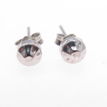 925 Sterling Silver Hammered Ball Stud Earrings
