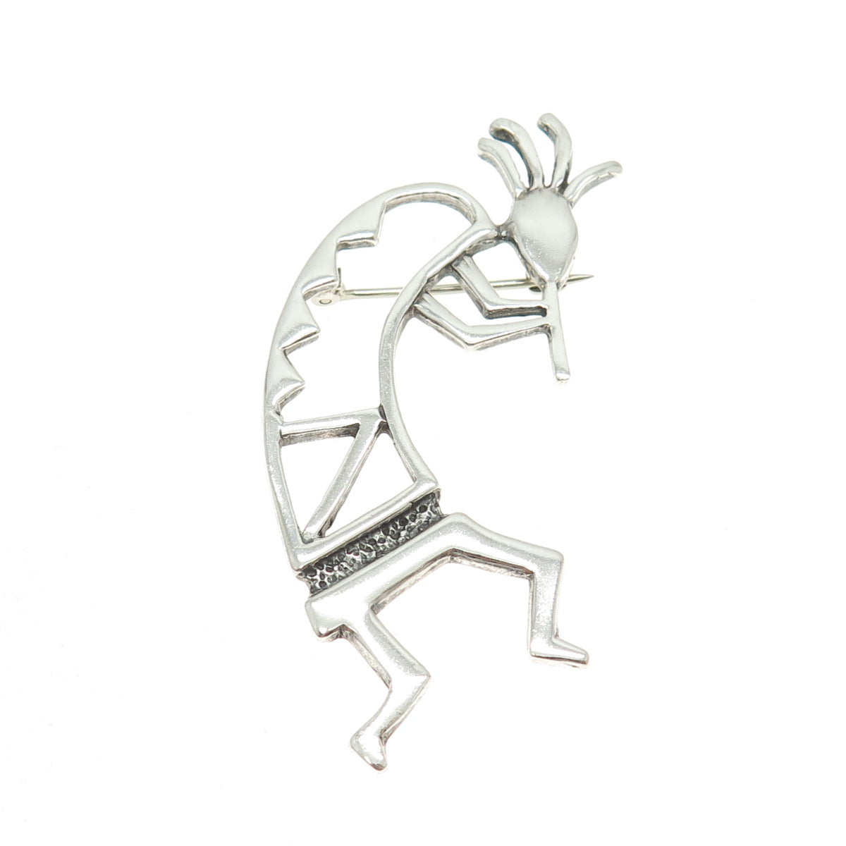 Old Pawn 925 Sterling Silver Vintage Southwestern Kokopelli Tribal Pin Brooch