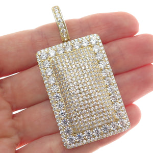 DESIGNS BY YAGI 925 Sterling Gold Plated Round-Cut Shaped C Z Sparkle Pendant