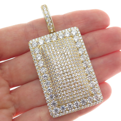 DESIGNS BY YAGI 925 Sterling Gold Plated Round-Cut Shaped C Z Sparkle Pendant