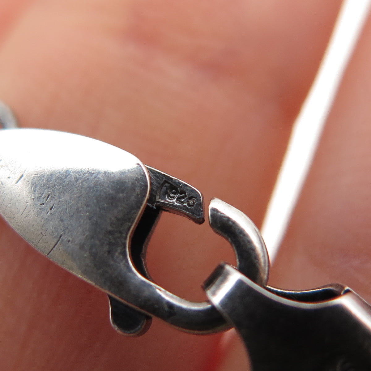 925 Sterling Silver Vintage Italy Paperclip Curb Link Oxidized Bracelet 7"