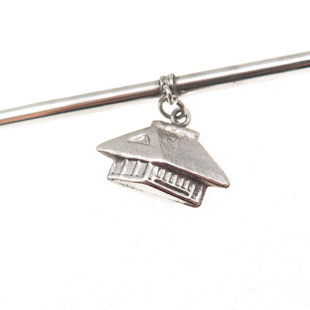 925 Sterling Silver Antique Japan House Charm Bamboo Iced Tea Straw Spoon