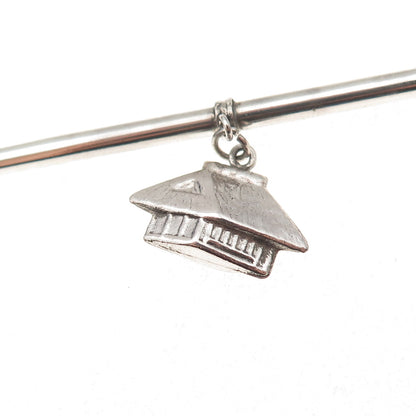 925 Sterling Silver Antique Japan House Charm Bamboo Iced Tea Straw Spoon