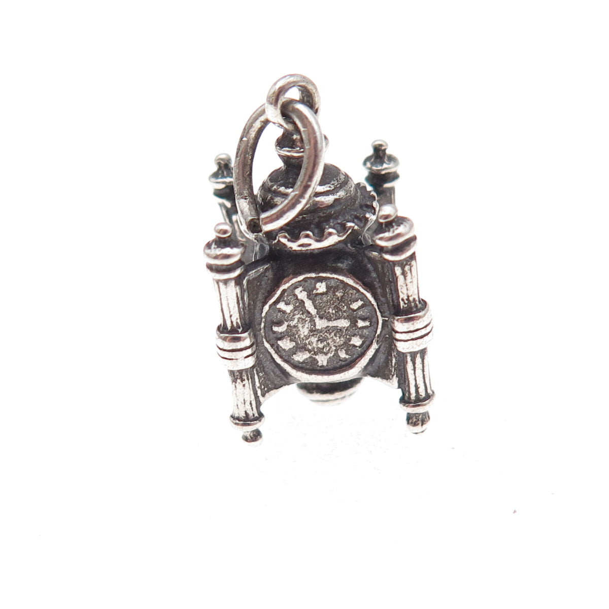 925 Sterling Vintage Marshall Field's Department Store Clock Chicago 3D Pendant
