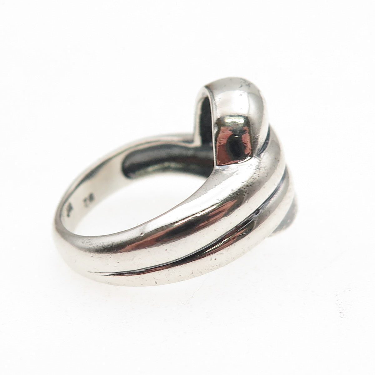 Chapal Zenray 925 Sterling Silver Vintage Modernist Oxidized Ring Size 5.75