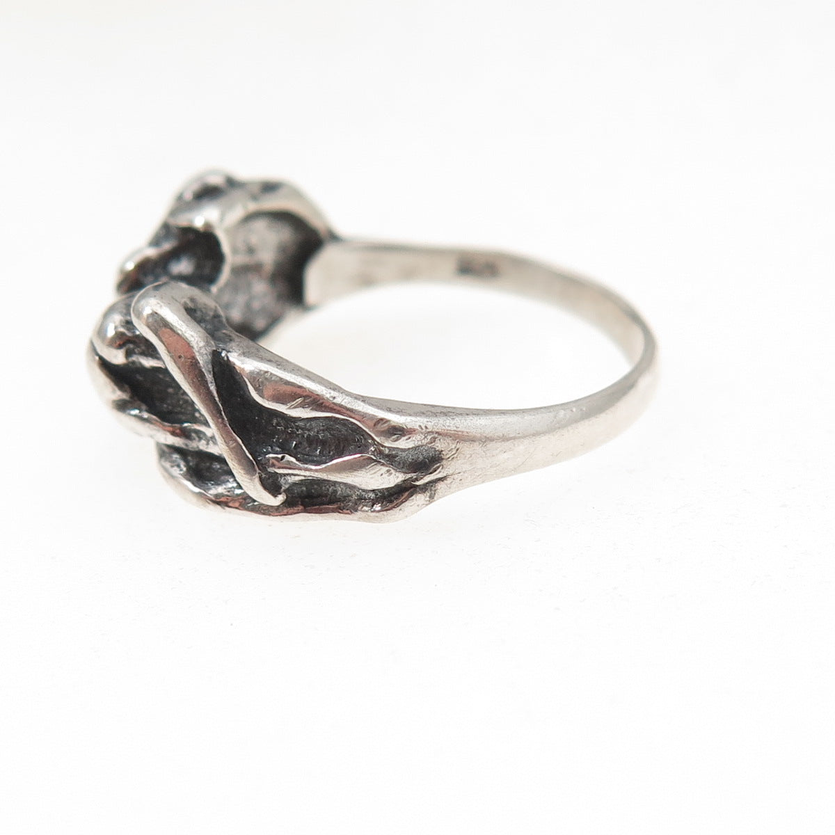 925 Sterling Silver Vintage Erotic Scene Oxidized Ring Size 6