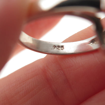 925 Sterling Silver Lavender & White C Z Teardrop Ring Size 6