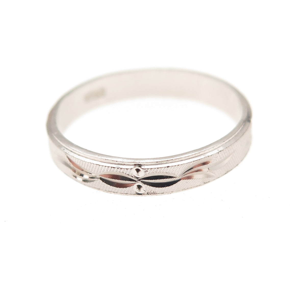 925 Sterling Silver Engraved Band Ring Size 5