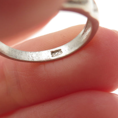 925 Sterling Silver Vintage Heart-Cut Purple C Z Ring Size 6.25