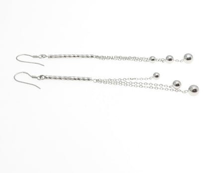 925 Sterling Silver Ball Chain Dangling Hook Earrings