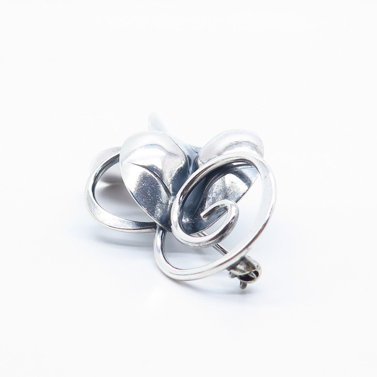 925 Sterling Silver Vintage Calla Lily Floral Pin Brooch