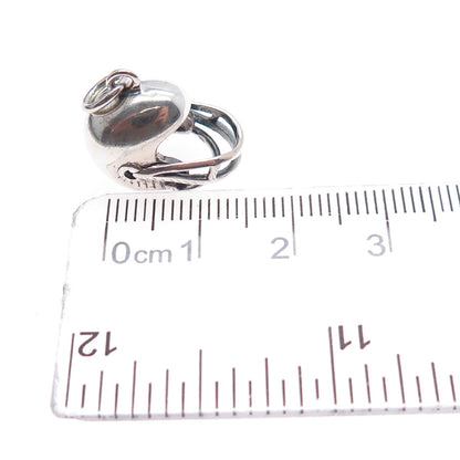 925 Sterling Silver Vintage Football Helmet Mini 3D Charm Pendant